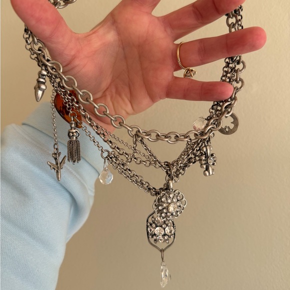 Lucky Brand Silver Rock N Roll Charm Necklace - Picture 3 of 7